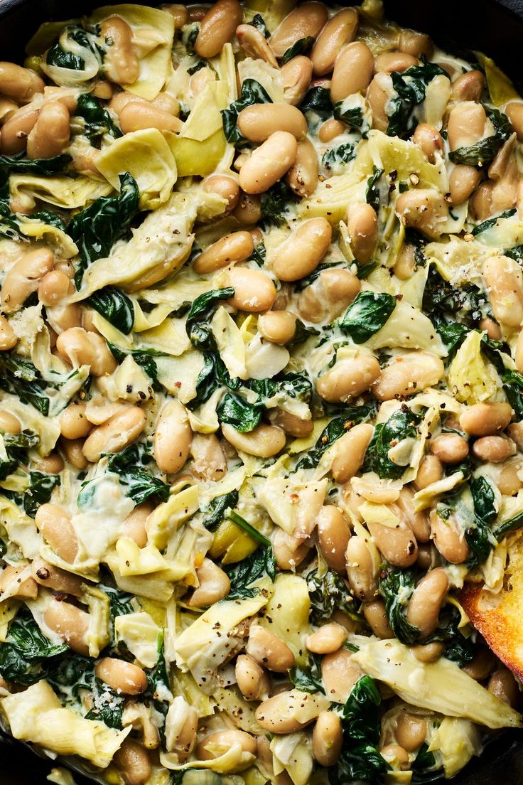 Spinach Artichoke Bean Warm Salad ✦ Side