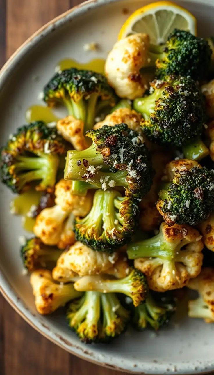 Roasted Broccoli & Cauliflower Medley with Lemon Zest ✦ Side