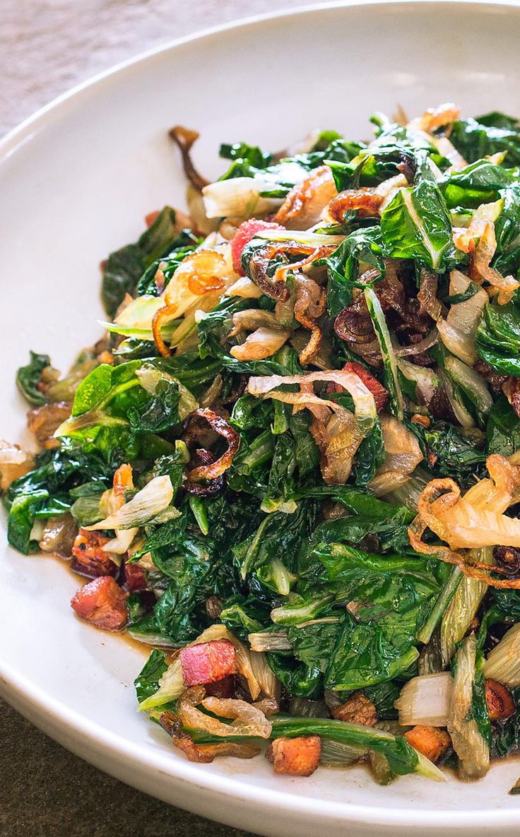 Sautéed Swiss Chard with Caramelized Shallots ✦ Side