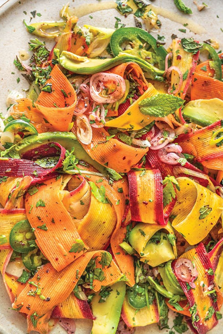 Crunchy Shaved Carrots Salad with Citrus Dressing ✦ Side