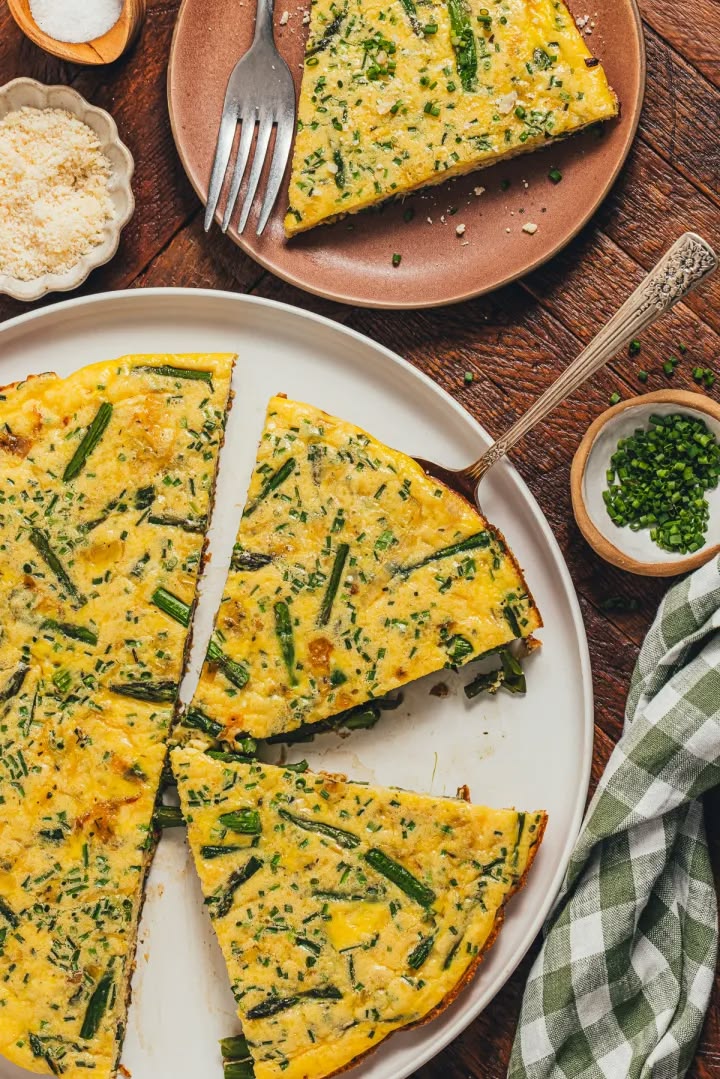 Veggie Frittata with Asparagus + Spinach