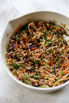 Farro Warm Salad with Spicy Peanut Dressing