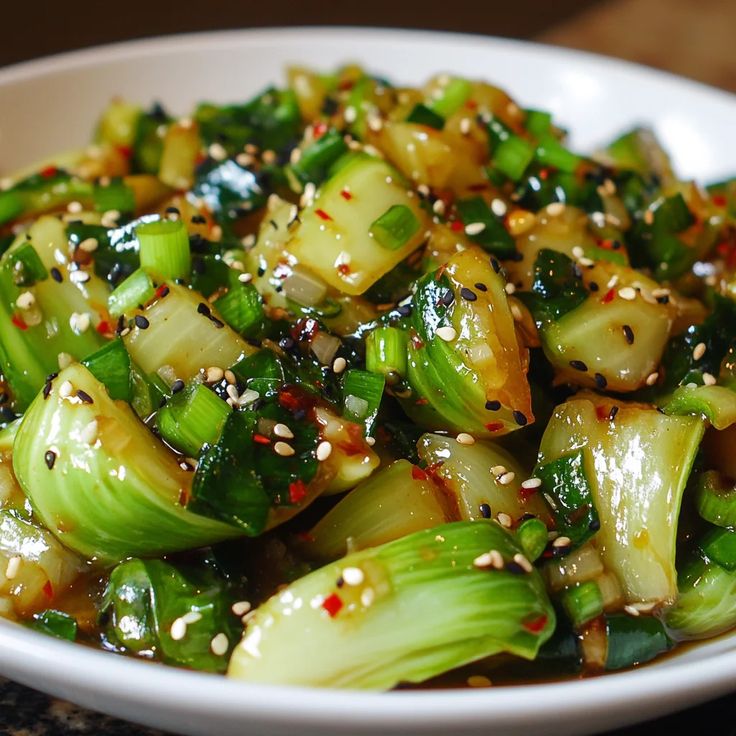 Bok Choy with Ginger & Garlic Dressing ✦ Side