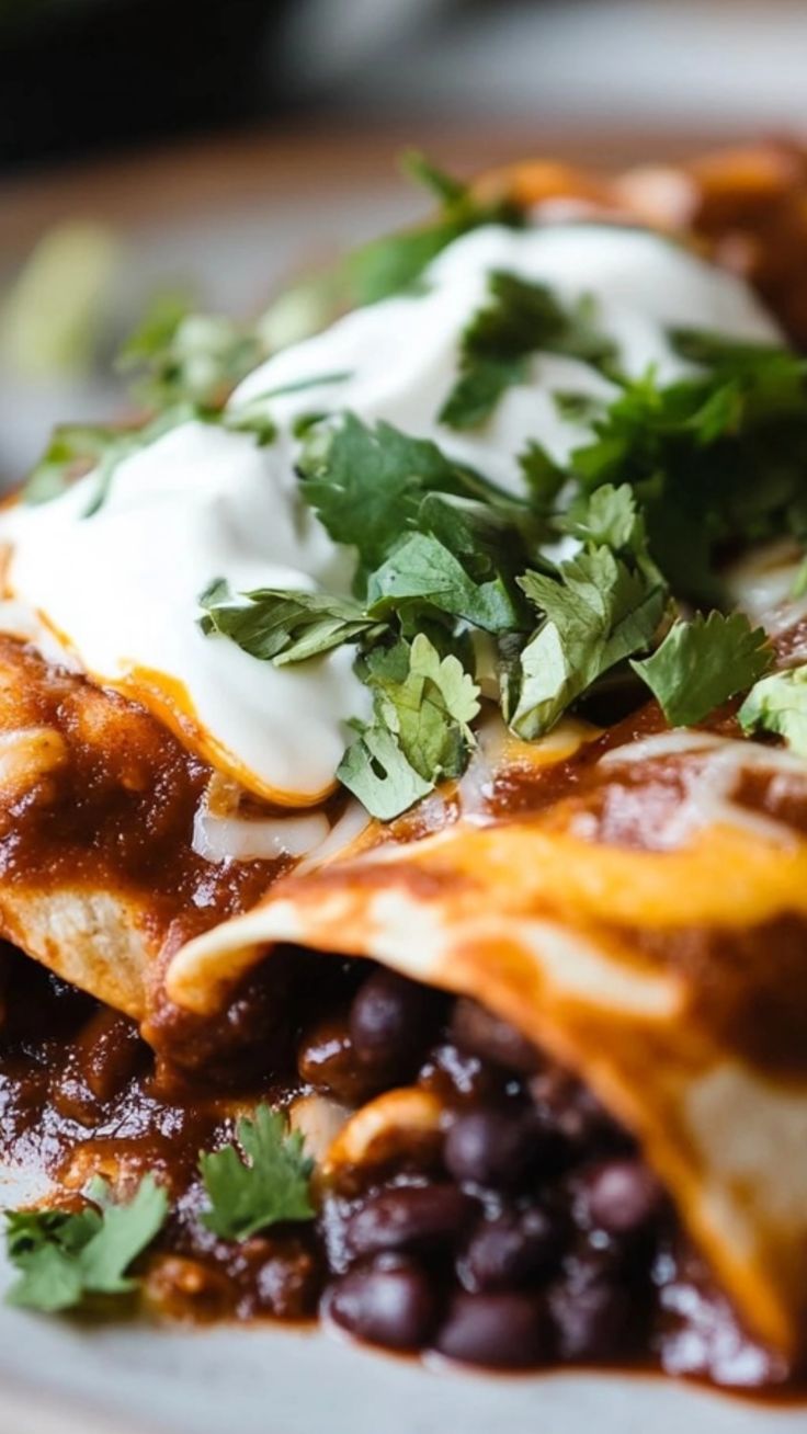 Black Bean Enchilada with Smoked Tofu Bits ✦ Main