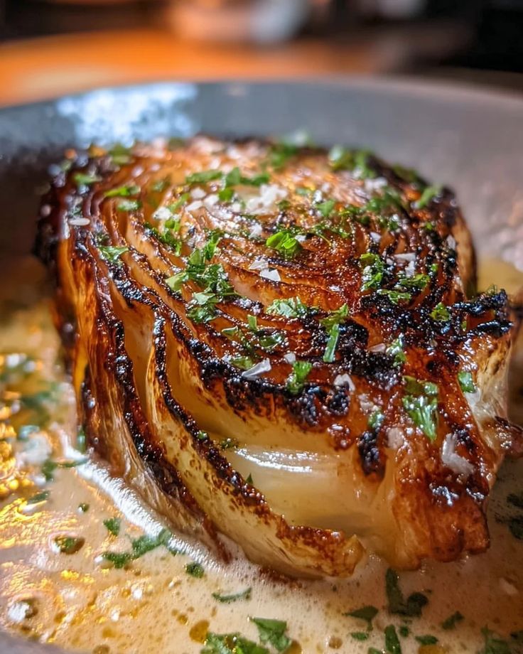 Garlic Miso Roasted Cabbage Edges ✦ Main