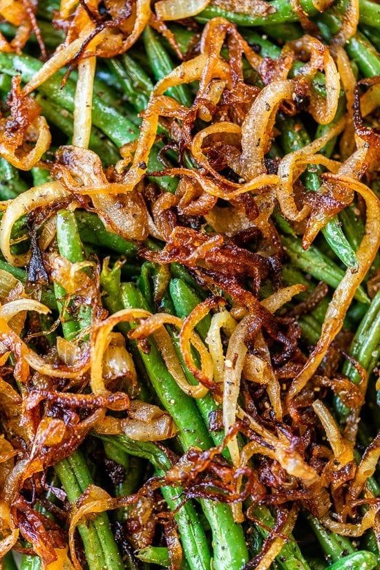 Green Beans with Caramelized Onions & Dijon Dressing ✦ Side
