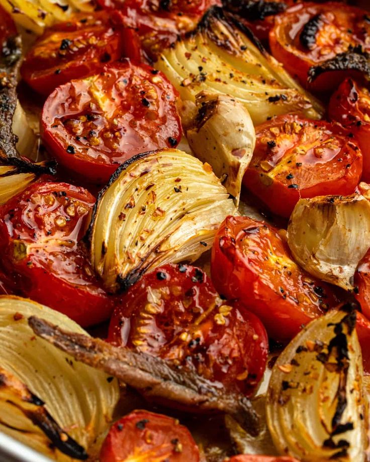 Roasted Onions, Garlic and Cherry Tomatoes  ✦  Side