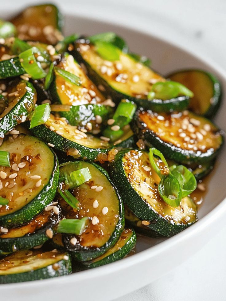 Zucchini Stir Fry with Tofu & Ginger Sesame ✦ Side